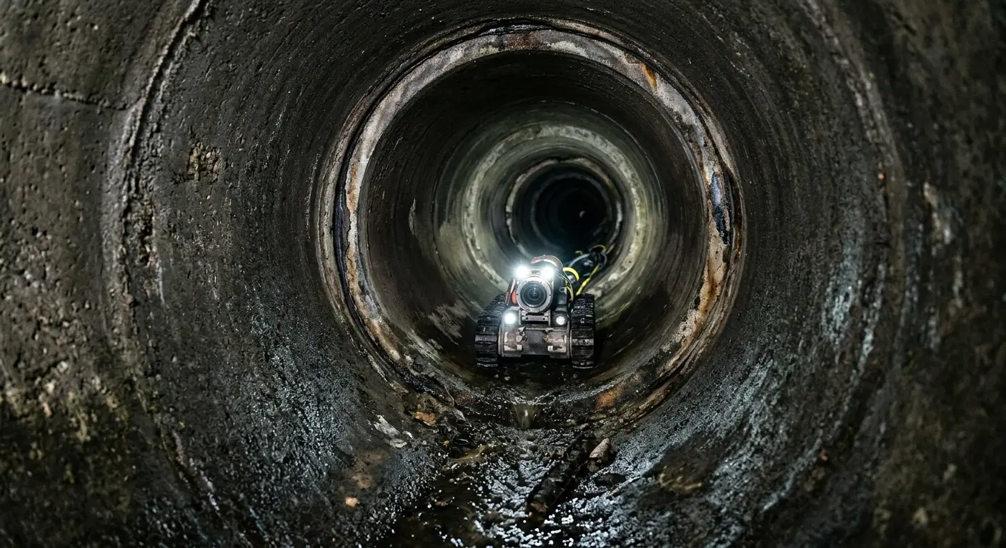 Robotic sewer camera inspecting pipe interior for Drain Snake Service in Glenwood Springs